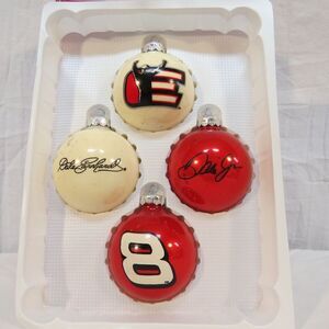 Vtg 2 Dale Earnhardt #3 2 Dale Earnhardt Jr #8 Christmas Ornaments NASCAR Racing
